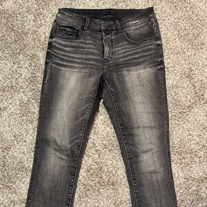 Buckle Black Jeans - Black/Gray Fit 75 Skinny - Size 28